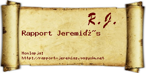 Rapport Jeremiás névjegykártya